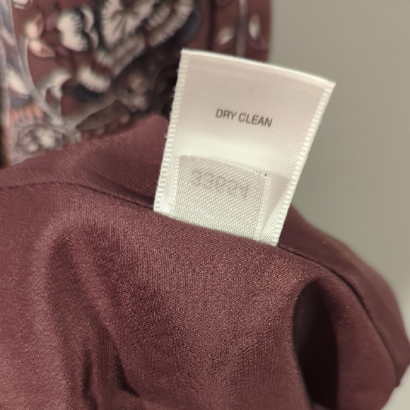 Garnet Hill Dress 3/4 Sleeve‎ size 6 Burgandy Paisley Print - Picture 6 of 12